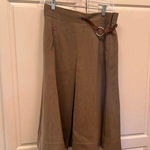 Ralph Lauren wool skirt with leather trim.